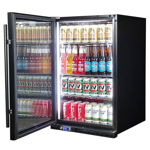 Schmick Black Quiet Front Venting Under Bench Heated Glass Door Bar Fridge - Model SK146L-B-HD