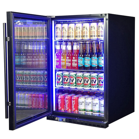 Schmick Black Quiet Front Venting Under Bench Heated Glass Door Bar Fridge - Model SK146L-B-HD