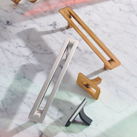 H2350 Cabinetry Handles, 3 sizes, 3 colours Finish: Matt Black Brushed Nickel plated. Gold coloured brushed Hole Spacing 128mm 192mm Dimensions: 180mm x 31mm 244mm x 31mm 52mm x 31mm Note: Please order screws separately:022.35.225: 22mm Screws for use wit