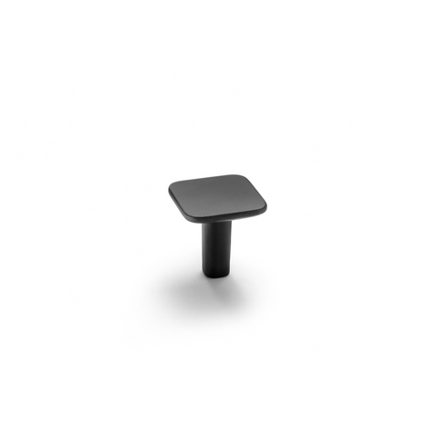 H2385 Cabinetry Knob, 4 Colours Finish: Matt Black Brushed Nickel plated. Gold colored brushed. Graphite coloured Dimensions: 27mm x 28mm Note: Please order screws separately:022.35.225: 22mm Screws for use with all Häfele handles where panel thickness is