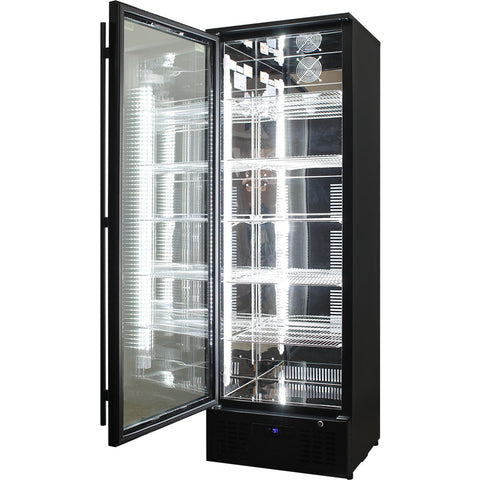 Rhino Black Commercial Upright Triple Glass Door Bar Fridge Ultra Energy Efficient Left Hinged - Model SGT1L-BS