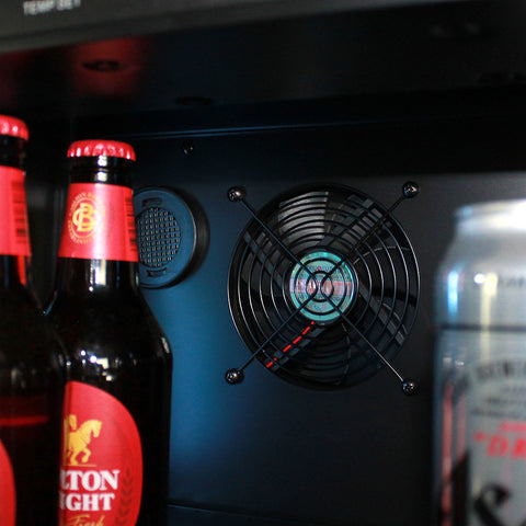 Upright Slim Depth Quiet Running Glass Front Beer And Wine Fridge With 5 x LED Colour Options - Model SK168-Combo