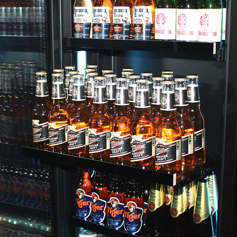 Upright Slim Depth Quiet Running Glass Front 3 Zone Beer And Wine Fridge With 5 x LED Color Options - Model SK168-Combo3