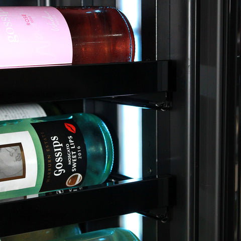 Upright Slim Depth Quiet Running Glass Front 3 Zone Beer And Wine Fridge With 5 x LED Color Options - Model SK168-Combo3