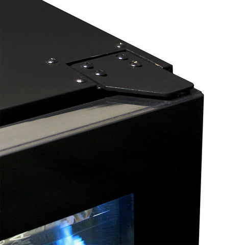 Upright Super Slim Depth Quiet Running Glass Front 2 Zone Wine Fridge With 5 x LED Colour Options - Model SK168D