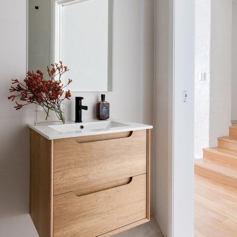 Vanity BYRON Wall Hung 750mm Natural Oak