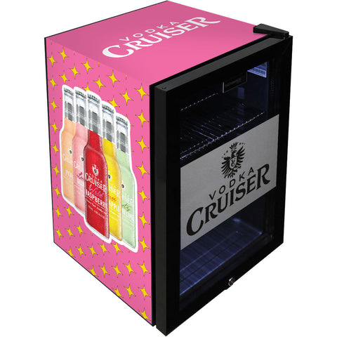Vodka Cruiser Official Designed Mini Bar Fridge 70 Litre Double Glazed - Model SC70-B-VC