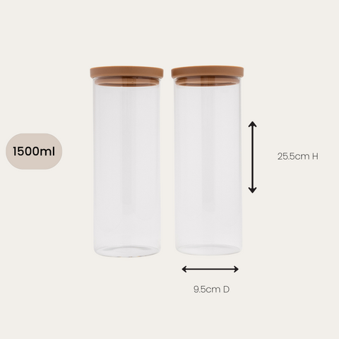 Wategos Round Glass Pantry Jars | Praline