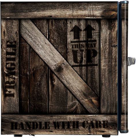 Cool Wooden Crate Design Mini Bar Fridge - A Great Gift Idea - Model BC46B-CRATE