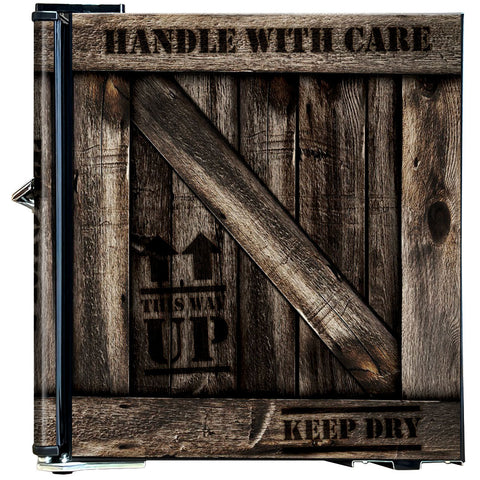 Cool Wooden Crate Design Mini Bar Fridge - A Great Gift Idea - Model BC46B-CRATE