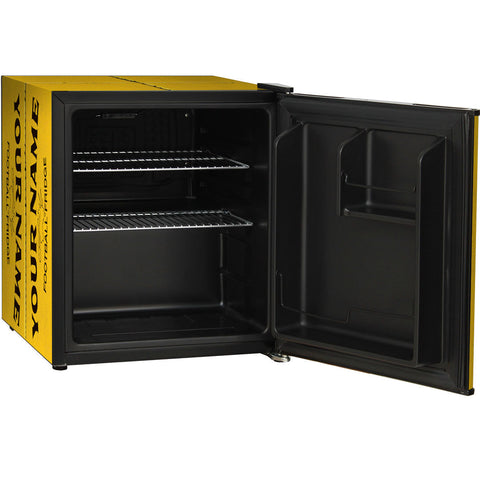 Retro Footy Design Vintage Mini Bar Fridge With Opener - Add Your Own Name - Model BC46B-FOOTY
