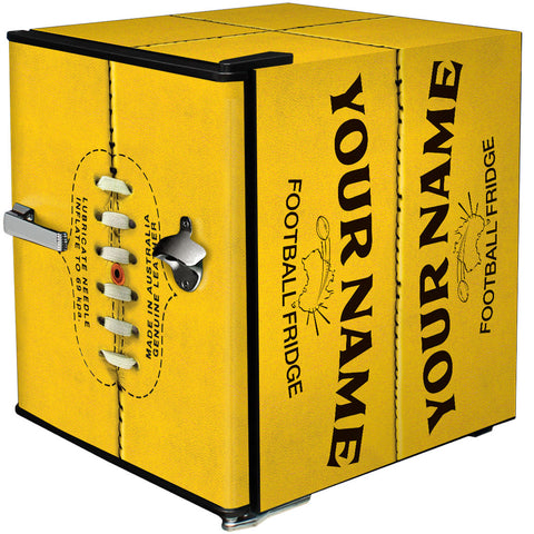 Retro Footy Design Vintage Mini Bar Fridge With Opener - Add Your Own Name - Model BC46B-FOOTY