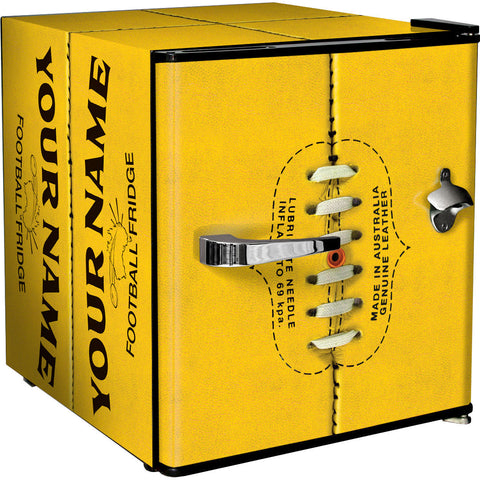 Retro Footy Design Vintage Mini Bar Fridge With Opener - Add Your Own Name - Model BC46B-FOOTY