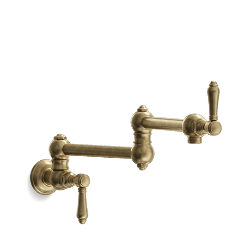 Wall-Mounted Kitchen Tap — Two-Handle, Swivel Spout | Toscana Muro Introducing the Wall-Mounted Kitchen Tap — Two-Handle, Swivel Spout | Toscana Muro, a blend of Italian elegance and functionality for your kitchen.