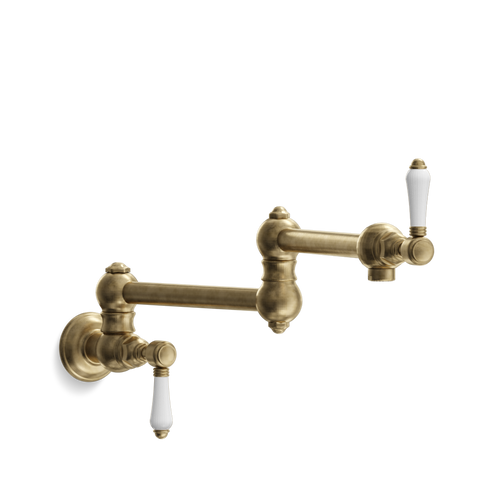 Wall-Mounted Kitchen Tap — Two-Handle, Swivel Spout | Toscana Muro Introducing the Wall-Mounted Kitchen Tap — Two-Handle, Swivel Spout | Toscana Muro, a blend of Italian elegance and functionality for your kitchen.