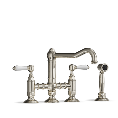 Bridge Kitchen Tap with Side Spray — Swivel Spout | Umbria Shop the Bridge Kitchen Tap with Side Spray — Swivel Spout | Umbria for vintage elegance and modern comfort in your kitchen.