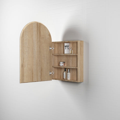 ARCHIE Shaving Cabinet 900mm Natural Oak with Optional LED