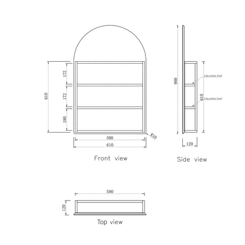ARCHIE White Shaving Cabinet 900mm with Optional LED