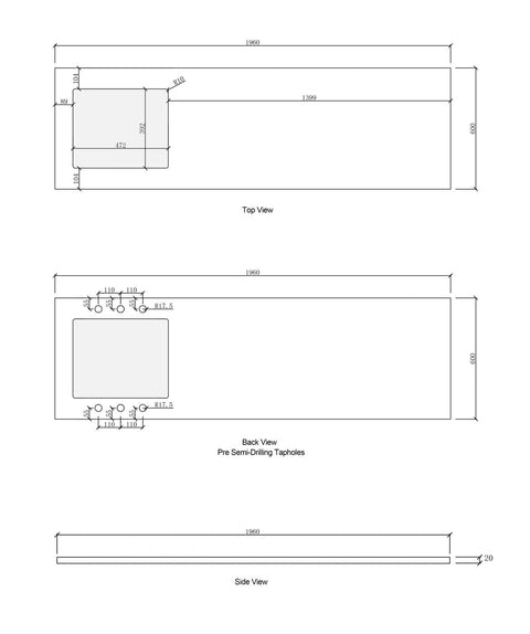 Byron Black Oak Cabinet Laundry Set 1960x600x2100 (Style B)