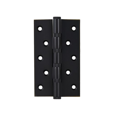 Cross-Knurled Solid Brass Butt Hinge | Black