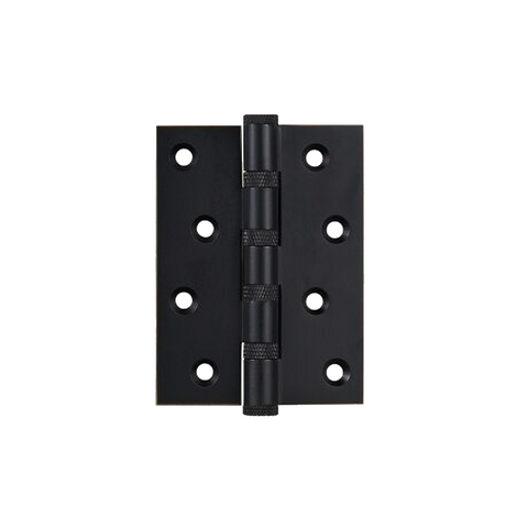Cross-Knurled Solid Brass Butt Hinge | Black