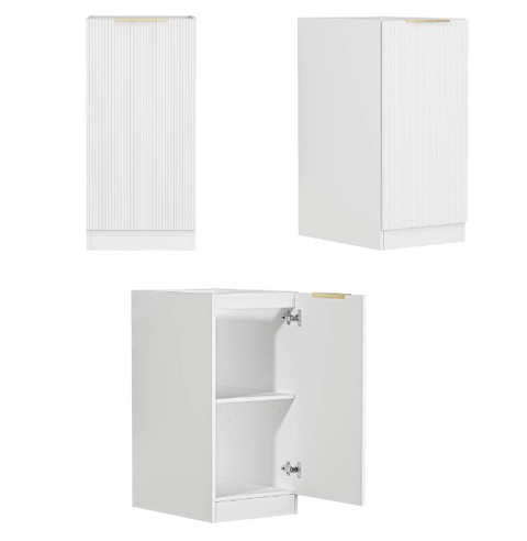 BURLEIGH White Laundry Cabinet with Stone Top Set 1715x600x2100mm (Style B)