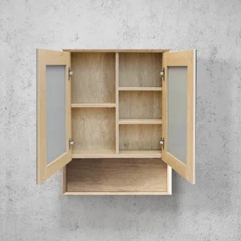 BYRON Mirror Shaving Cabinet 600mm Natural Oak