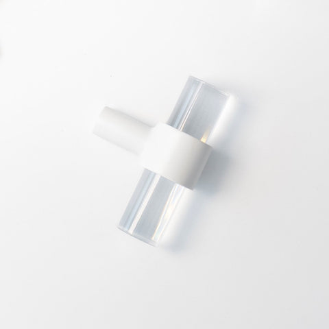 Mando Solid Brass & Acrylic Handle | White