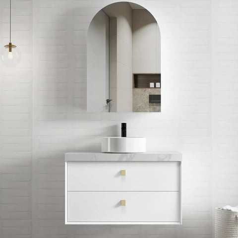 BOSTON Wall Hung Vanity 900mm Matte White-Clearance