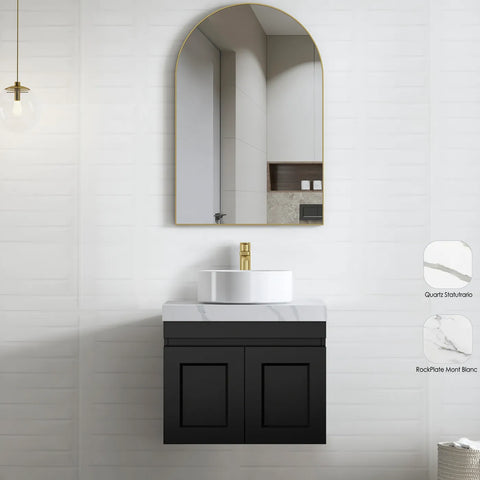 HAMPTON Mark II Wall Hung Vanity 600mm Satin Black