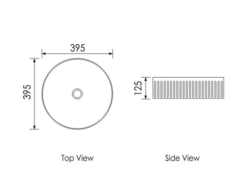 OXFORD Gloss White Basin 395mm (Round: 395x395x125)