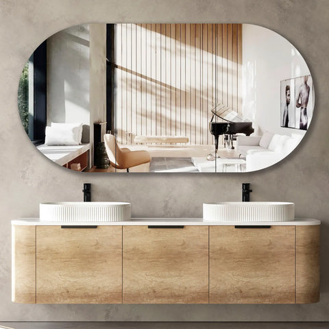COOGEE Wall Hung Curve Vanity Natural Oak (All Sizes)