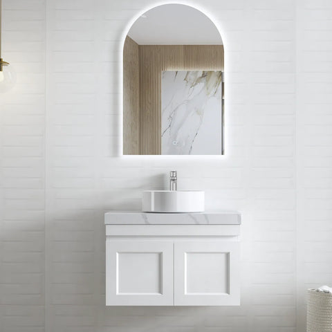 HAMPTON Mark II Wall Hung Vanity 750mm Satin White