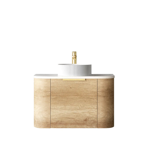 COOGEE Wall Hung Curve Vanity Natural Oak (All Sizes)