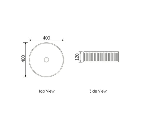 HUDSON Concrete White Basin (Round: 400x400x120)