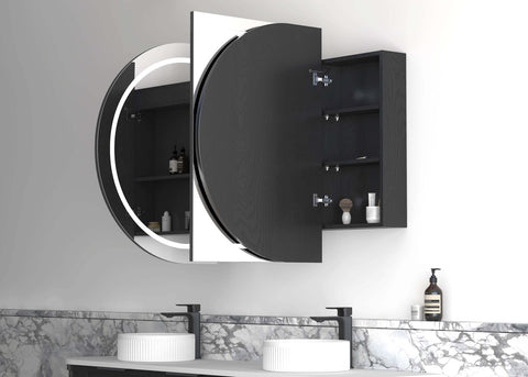 LED COOGEE Shaving Cabinet 1800mm Black Oak