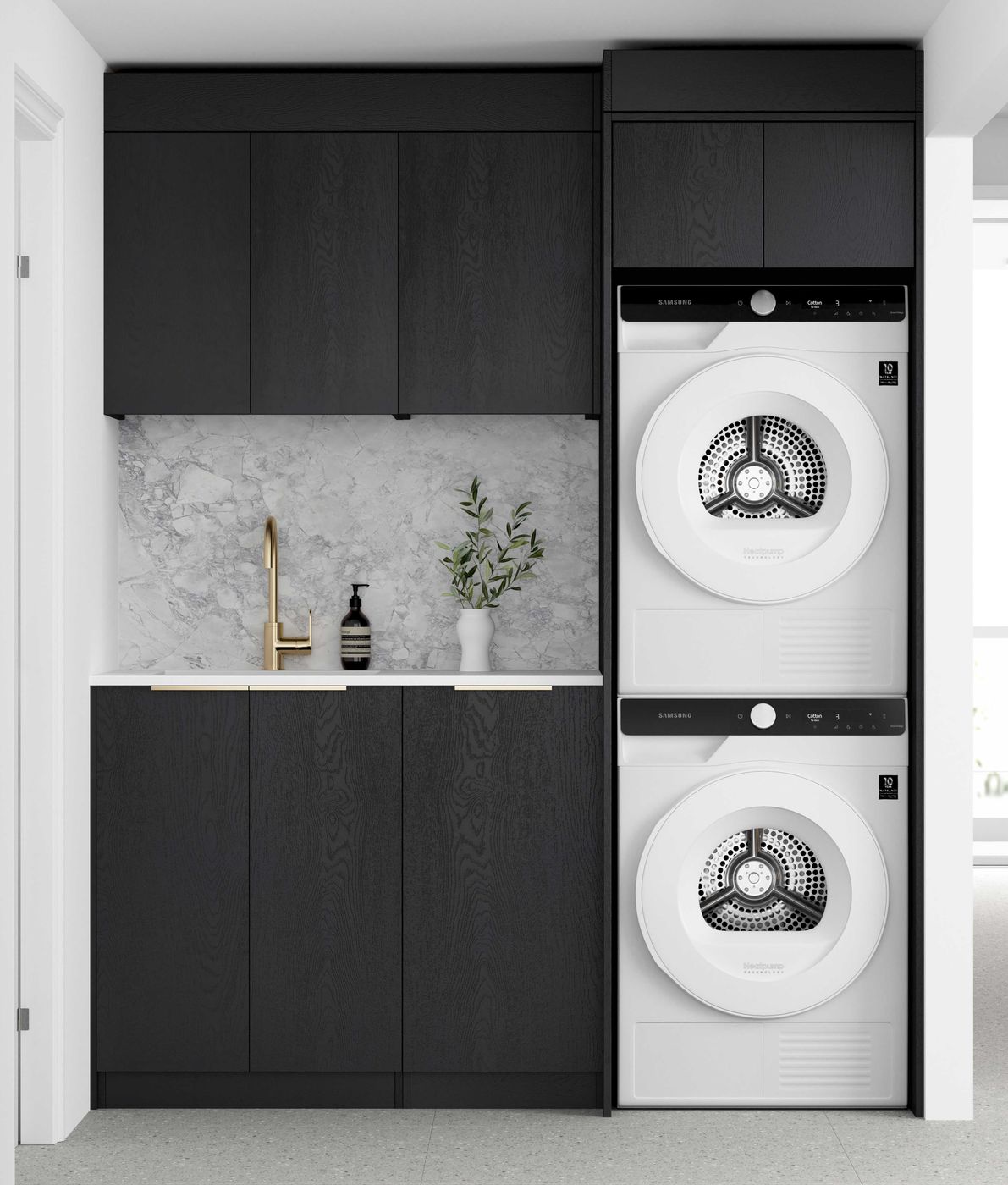 Byron Black Oak Cabinet Laundry Set 1715x600x2100 (Style C ...