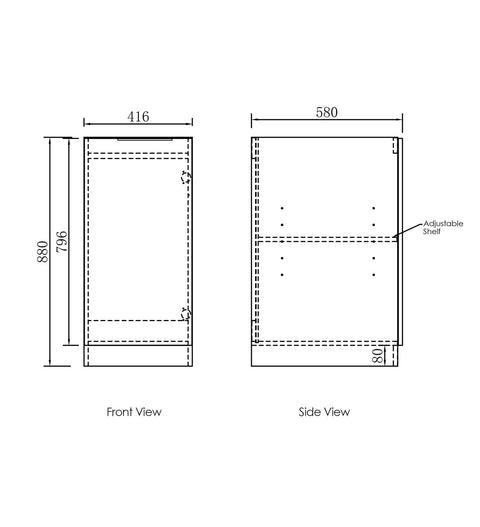 Byron Natural Oak Laundry Cabinet with Stone Top Set 1715x600x2100mm (Style B)