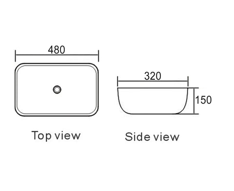 Artis O'96 455x325x135 Matte Black & Gloss White Oval Basin Ultra Slim