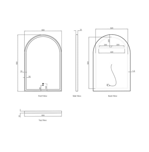 ARCHIE LED Mirror 900x600mm