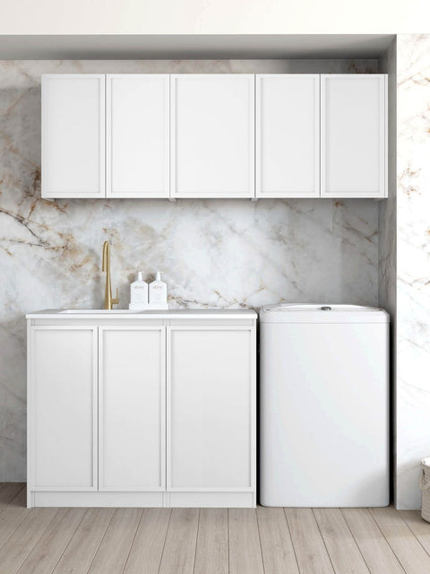 Hampshire White Laundry Cabinet Set 1715x600x2100 (Set B)