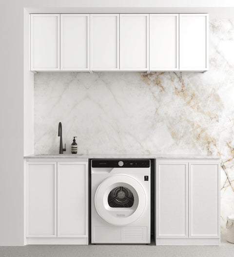 Hampshire White Laundry Cabinet Set 1960x600x2100 (Set B)