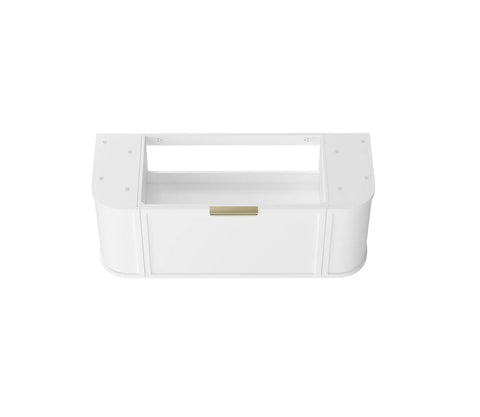 Lancaster Wall Hung Curve Vanity Satin White (All Size)