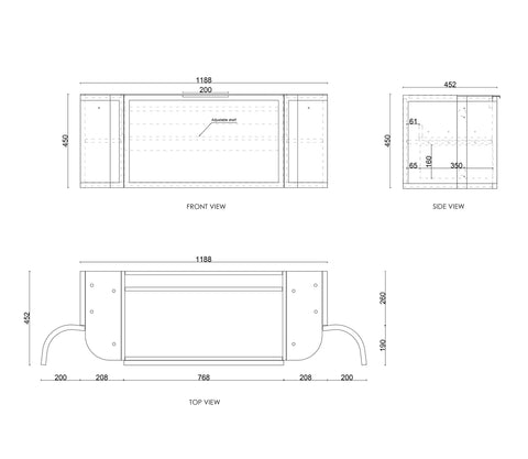 Lancaster Wall Hung Curve Vanity Satin White (All Size)