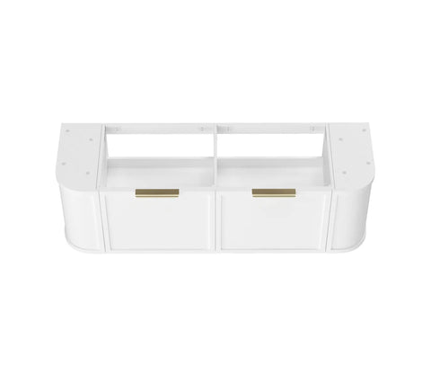 Lancaster Wall Hung Curve Vanity Satin White (All Size)