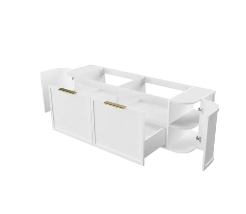 Lancaster Wall Hung Curve Vanity Satin White (All Size)