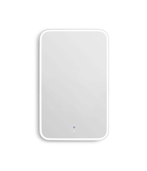 NEWPORT LED Soft Square Metal Frame Mirror 900x600mm Matte White