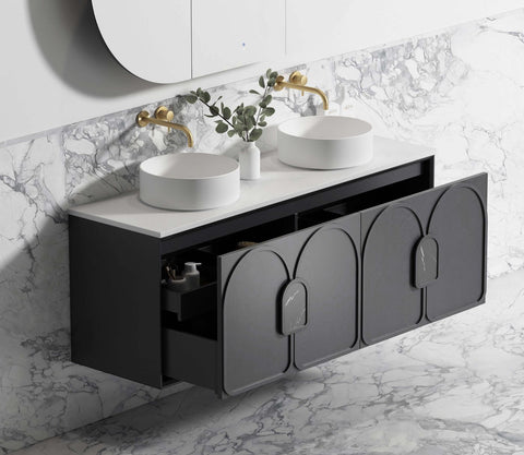 BALMORAL Mark II Wall Hung Vanity Black Oak (All Sizes)