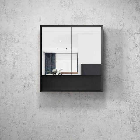 MARLO Mirror Shaving Cabinet 750mm Matte Black