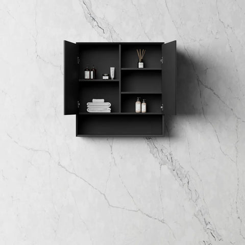 MARLO Mirror Shaving Cabinet 750mm Matte Black